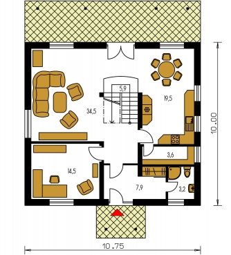 Imagen duplicada | Plano de planta de la planta baja - KOMPAKT 46